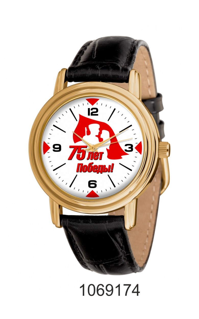 1069174/300-2035  кварцевые наручные часы Слава "патриот" логотип 75 лет победы  1069174/300-2035